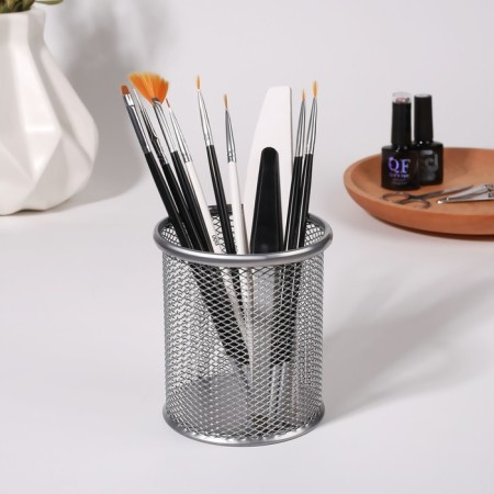 Storage for storage of manicure/cosmetic supplies, 10 × 9 cm, silver color-2