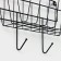 Basket with 2 hooks, 31.5 × 13 × 20 cm, black color