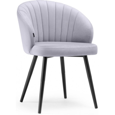 Stool on a metal frame Banbu metal/velor, black/gray 54x50x76 cm
