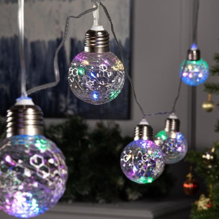 Garland “thread” 3 m with nozzles “ball bulbs”, ip20, transparent thread, 80 LED, glow of multi, 8 modes, 220 V