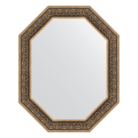 Mirror in the baguette frame, silver monogram 101 mm, 79x99 cm