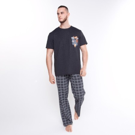 Homemade male set (T -shirt/pants) "Friendly Family", color Anthracite, size 58-2