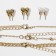 Set: 3 necklaces, 3 pairs fluffs "aesthetics" heart, white color in gold, 32 cm