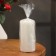 Candle-cylinder with faces, 5x10 cm, pearl, 6 hours