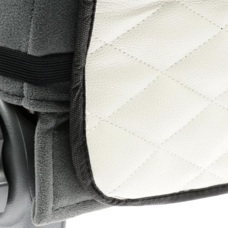 Protective cape in the front seat 1 pocket, 40 × 60, eco -leather, quilted, white-2