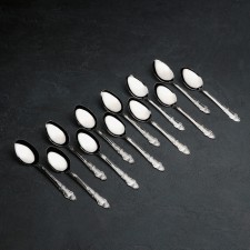A set of tablespoons of canteens made of stainless steel 