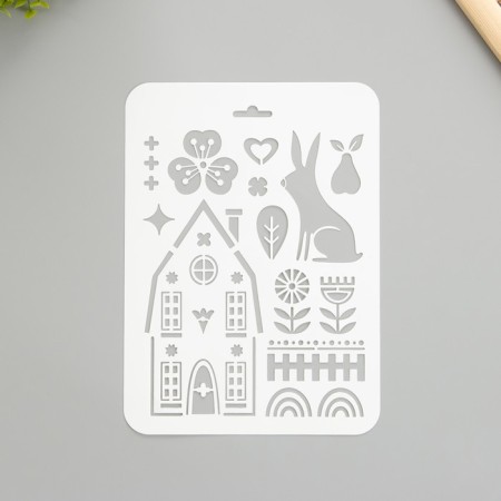 Plastic stencil "House" 16x22 cm