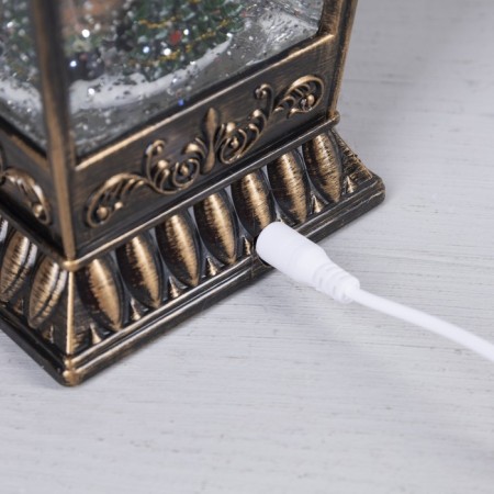 LED figure “Lantern with a gnome” 12 × 24 × 12 cm, plastic, AAX3 batteries (not complete), USB, glow warm white-3