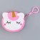 Purse baby soft "unicorn", 8 cm, pink color