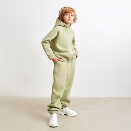 Pants Children's Minaku: Basic Line Kids olive color, height 158-1