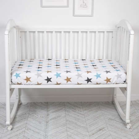 Sheet on the elastic band “Multi -colored stars”, size 60x120 cm
