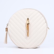Bag Cross-Bodi with a zipper, white color