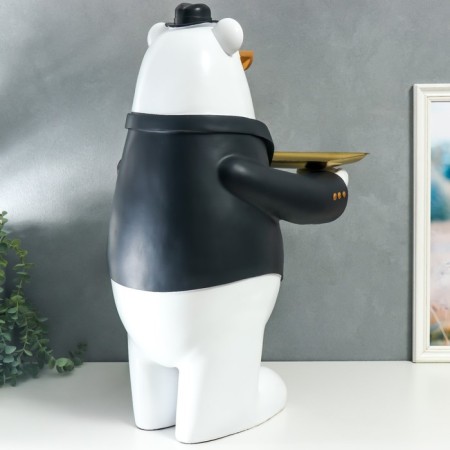 Souvenir Polystone stand "White bear in a black jacket, with glasses and hat" 69x34.5x42.5 cm-4