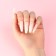 Flame overhead nails, 24 pcs, adhesive plates, ballerina shape, glossy pink/white color