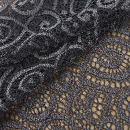 Lace elastic fabric, 180 mm × 2.7 ± 0.5 m, graphite color-2