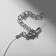 Pendant "on the fishing line" circle, white color in silver, 33 cm