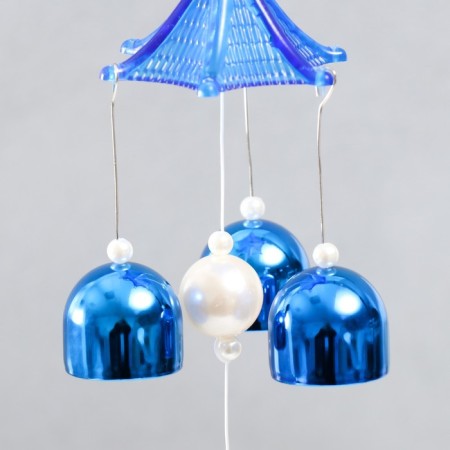 Wind Music Metal "heart" from the evil eye with a brush 3 bells 36 cm-2