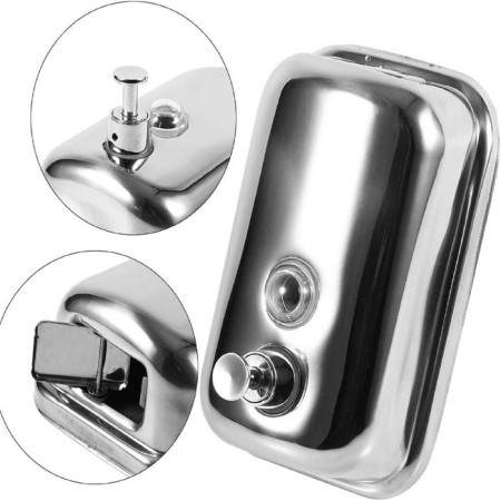 Dispenser for antiseptic/liquid soap mechanical, 500 ml, stainless steel-1