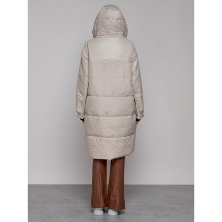 Coat insulated winter female, size 48, beige color-3