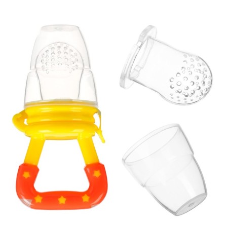 Nibbler for feeding, with silicone mesh, yellow color-4