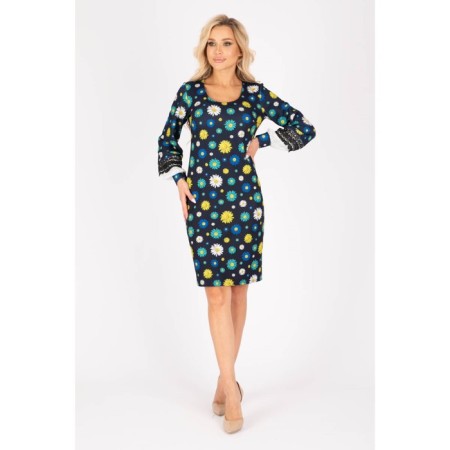 Female dress, size 42, blue, green color