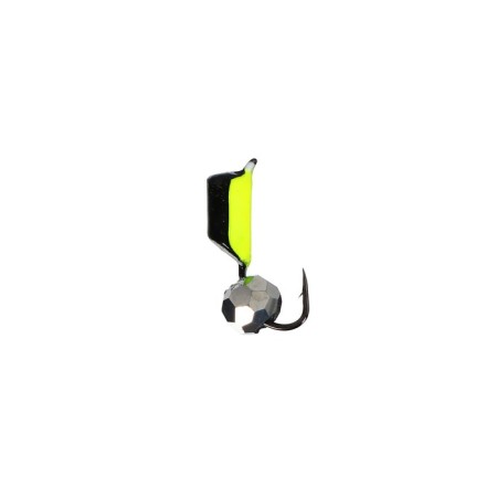 Mormyshka column black, lime abdomen + ball Granin silver 0.8 g-1