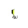 Mormyshka column black, lime abdomen + ball Granin silver 0.8 g