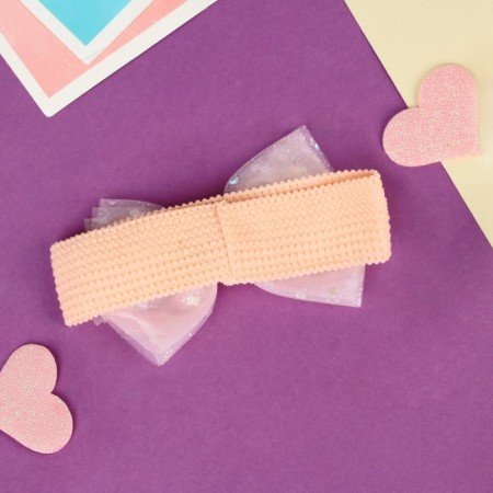 Hair bandage "chosen" neon lush bow, 16x3 cm, pink-1