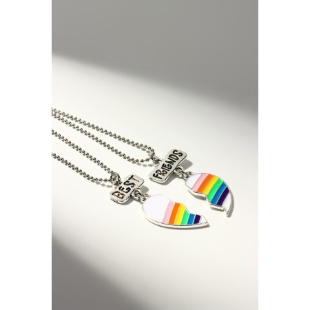 Kulons "Demetrons" Rainbow in the heart, colored in silver, l = 45 cm-2