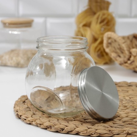 Glass Bank for bulk products "metallic", 700 ml, 8 × 11.5 × 12 cm-2