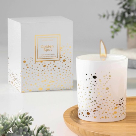 Aromatic candle "Golden Spot", an elderberry and grapefruit, a white glass
