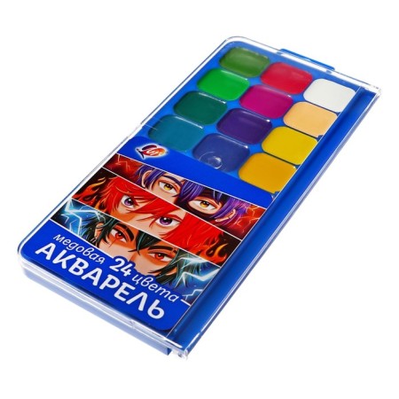 Watercolor 24 -cv plastic ray "anime" without brush-1