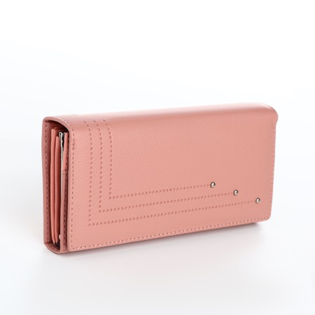 Women's wallet on magnets, pink color