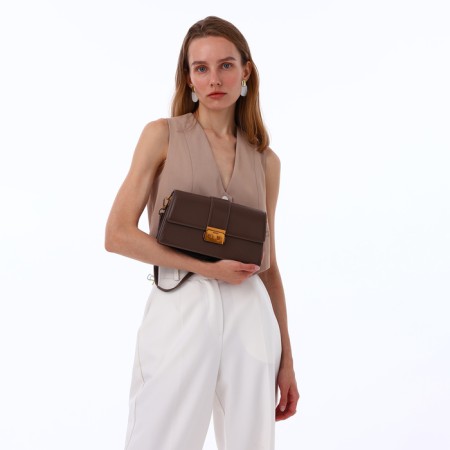Female bag Textura, average size, khaki color-12