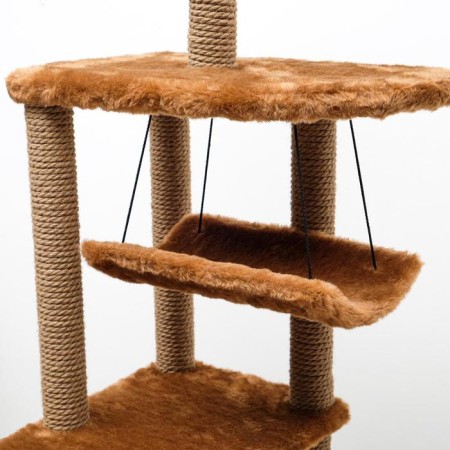 Complex for cats with a claw, corner, 48 x 48 x 171 cm, brown-5
