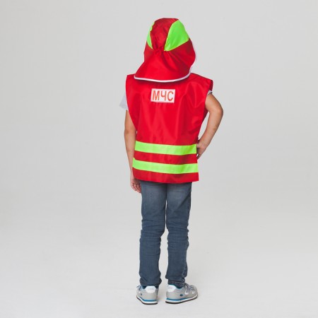 Carnival costume "Fireman EMERCOM, p. 32–34, 5-10 years old, mix color stripes-2