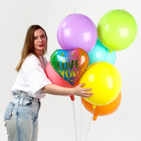 Set of balls “I love you”, polymer, foil set 7 pcs.-1