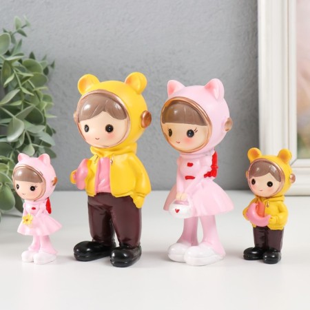Souvenir Polystone "Kata Myshek kids" set 4 pcs 2.5x3x7 4.5x4x4x12 cm-3
