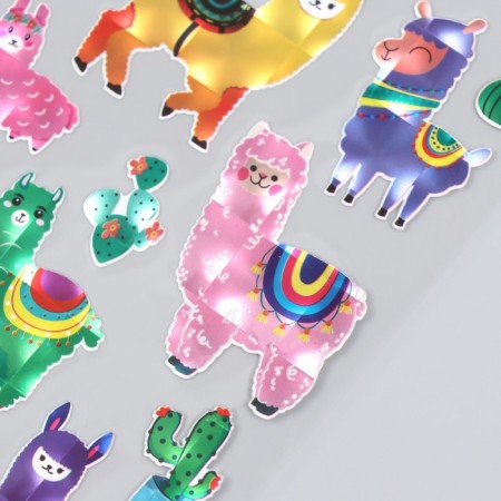 Stick plastic holography "Lama and Alpaki" MIX 14.5x26 cm-3
