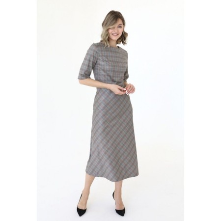 The dress fitted from artificial suede, size 44-2