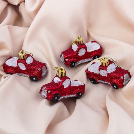 Jewelry decoration "pickup" (set 4 pcs) 7x3 cm, red
