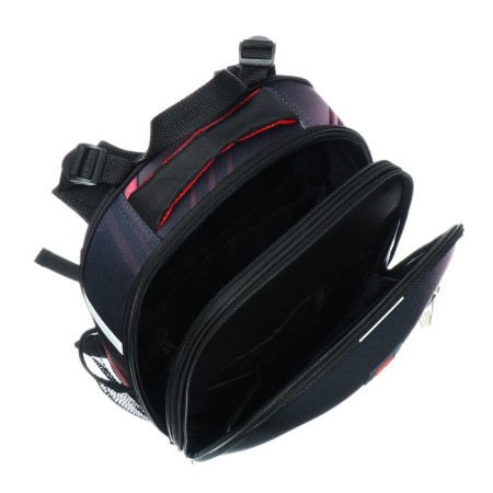 School backpack 38 x 30 x 16 cm, ergonomic back, Stavia "Super Car", black/red-7