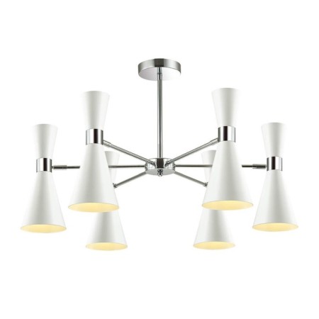 QUINN 6x60W E14 chandelier chrome, white 75x75x44.5cm