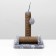 Double clawtete for kittens on a stand, jute, 30 x 28 x 32 cm, gray with paws