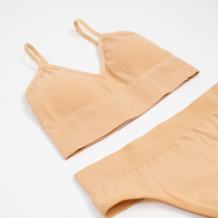 Female set (top, panties) beige color, size 42-44-5