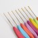 A set of hooks for knitting, with a plastic handle, d = 0.8-2 mm, 8 pcs, color colorful color