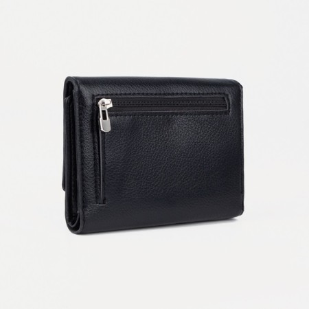 Women's wallet on magnets, black color-1