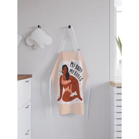 Apron kitchen with a photo print "My Rules", adjustable, size OS-1