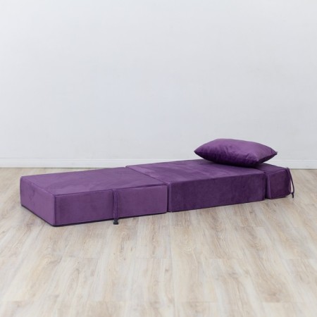 Handwheel chair-bed "Essen", velor fabric, purple color-4