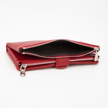 Women's wallet on a magnet, burgundy color-6